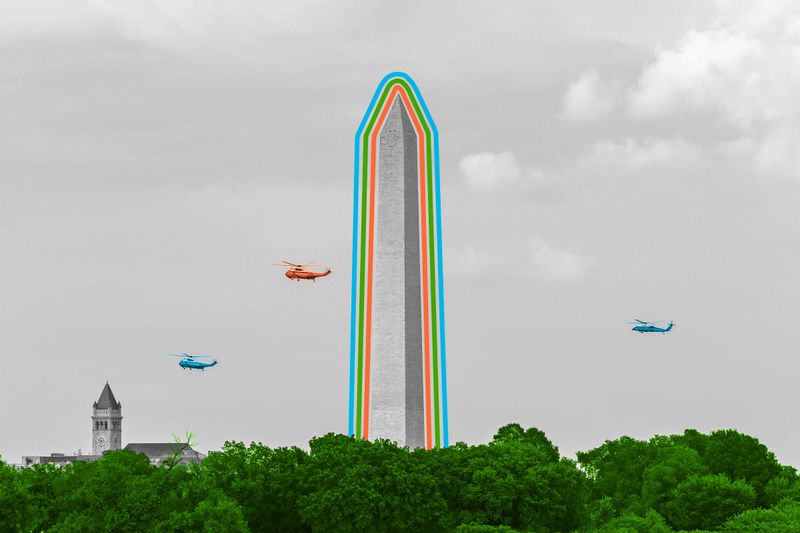 There is a 9-inch aluminum pyramid atop the Washington Monument.
