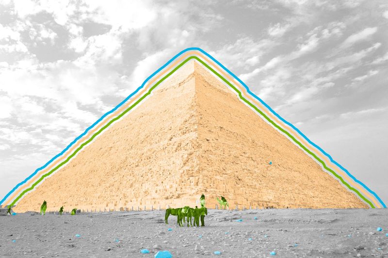 The Great Pyramid of Giza was the tallest structure in the world for more than 3,800 years.