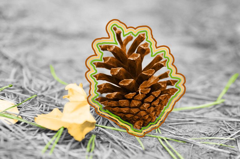 Pine cones close when it rains.