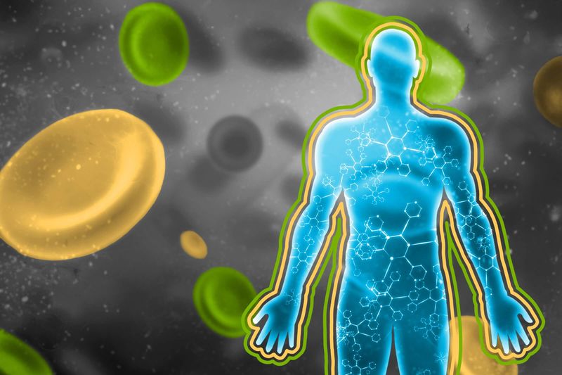 Human body anatomy with cells