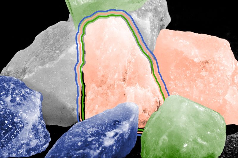 Close-up of salt rock crystals