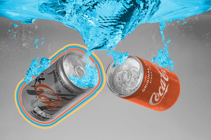 Coke cans sink in water, but Diet Coke cans float.